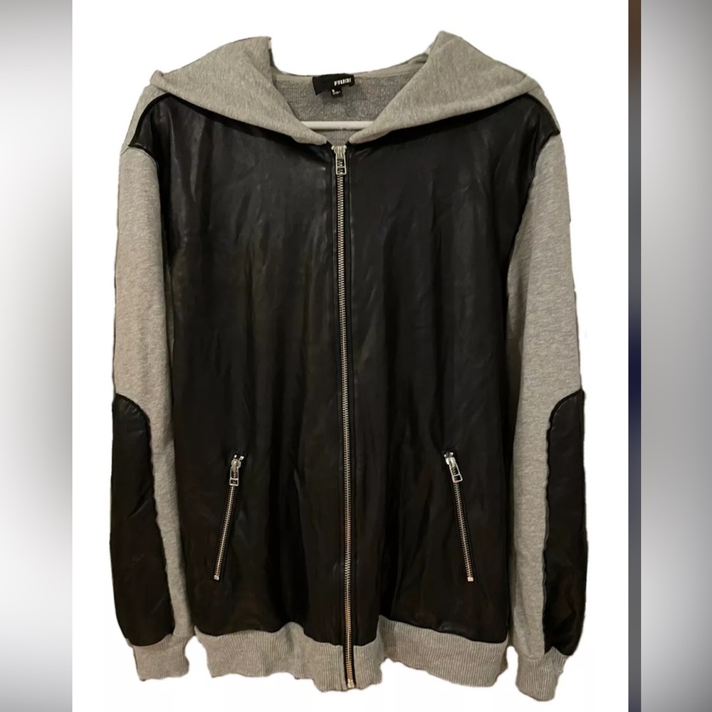Wilfred Free Dree Women’s Faux Leather Oversized Hoodie Jacket Small